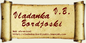 Vladanka Borđoški vizit kartica
